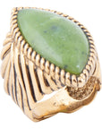 Canadian Green Jade Golden Statement Ring