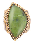 Canadian Green Jade Golden Statement Ring