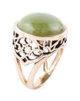 Green Canadian Jade Golden Statement Ring