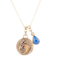 Capricorn - Zodiac Blue Lapis Golden Charm Necklace