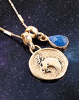 Capricorn - Zodiac Blue Lapis Golden Charm Necklace