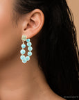Carly Blue Magnesite Loop Post Golden Earrings