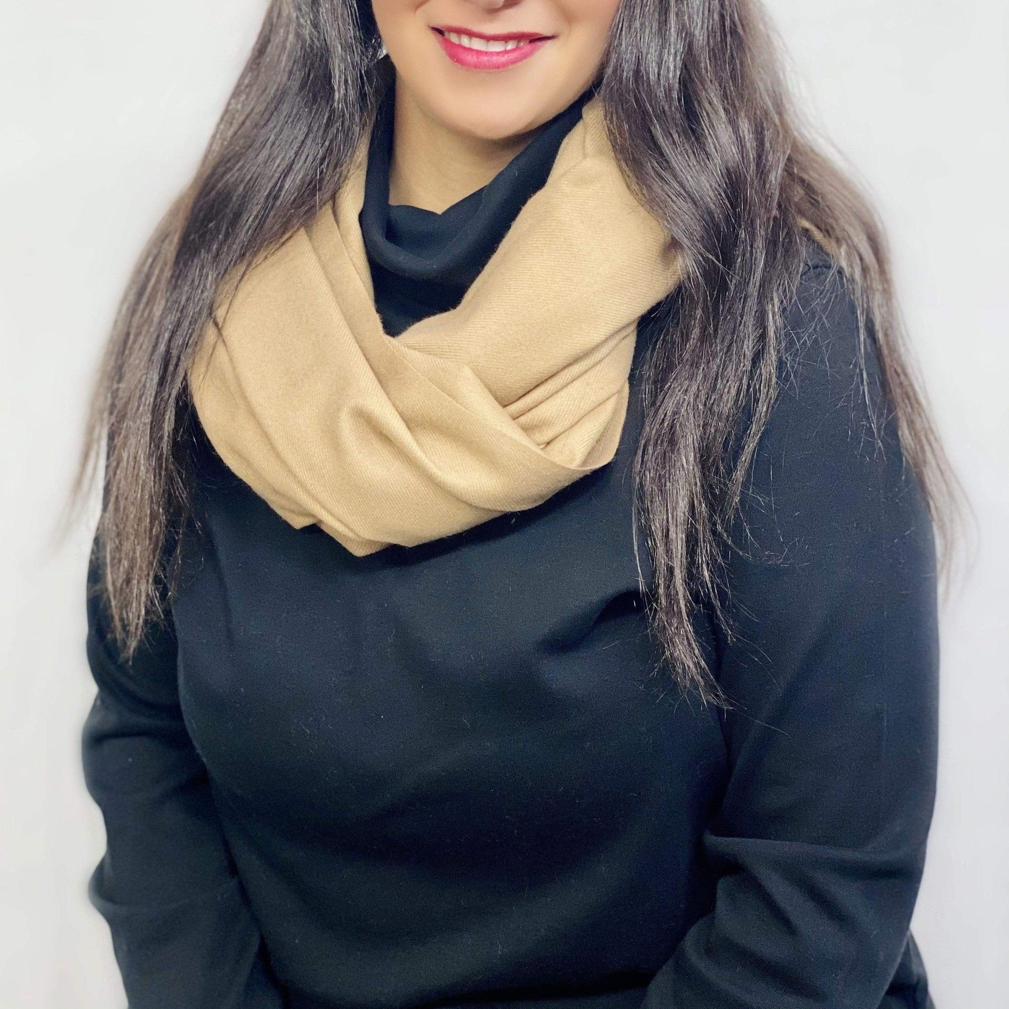 Ultra Soft Tan Cashmere Scarf / Wrap / Shawl / Cover
