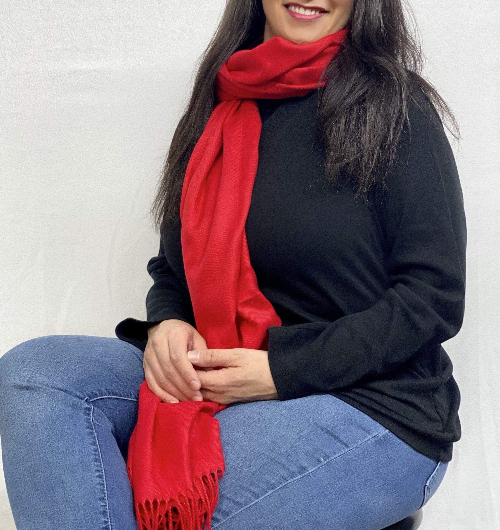 Ultra Soft Red Cashmere Scarf / Wrap / Shawl / Cover