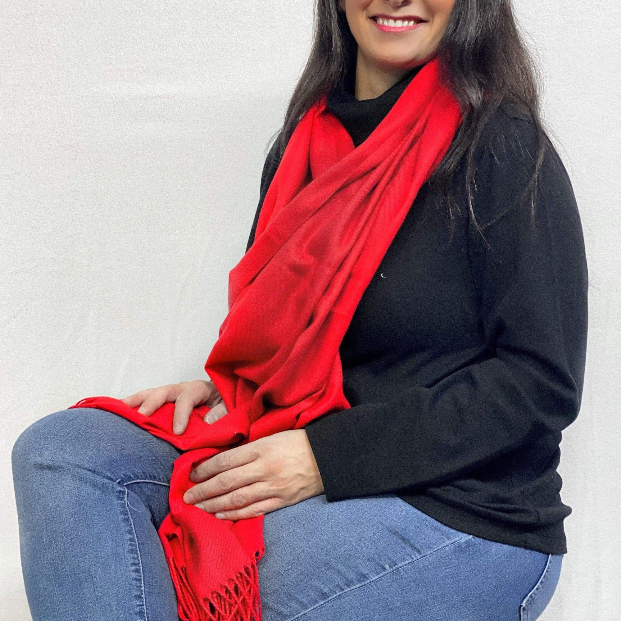 Ultra Soft Red Cashmere Scarf / Wrap / Shawl / Cover