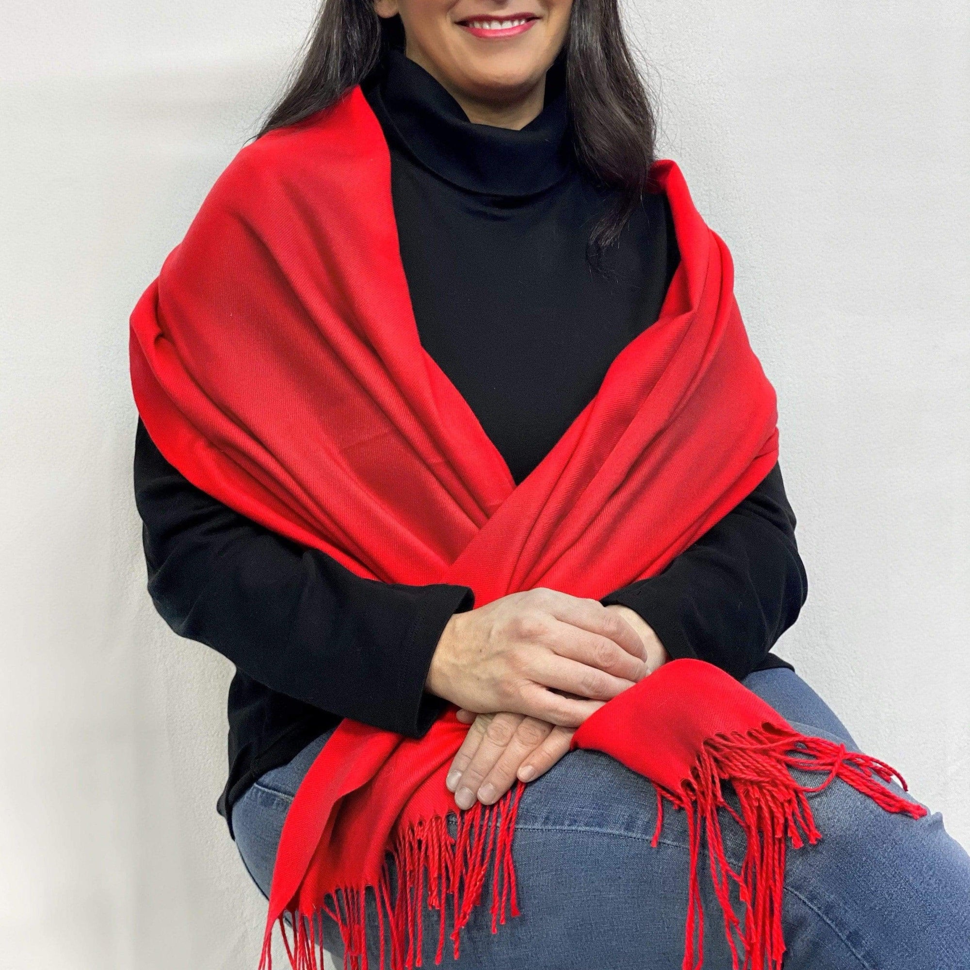 Ultra Soft Red Cashmere Scarf / Wrap / Shawl / Cover