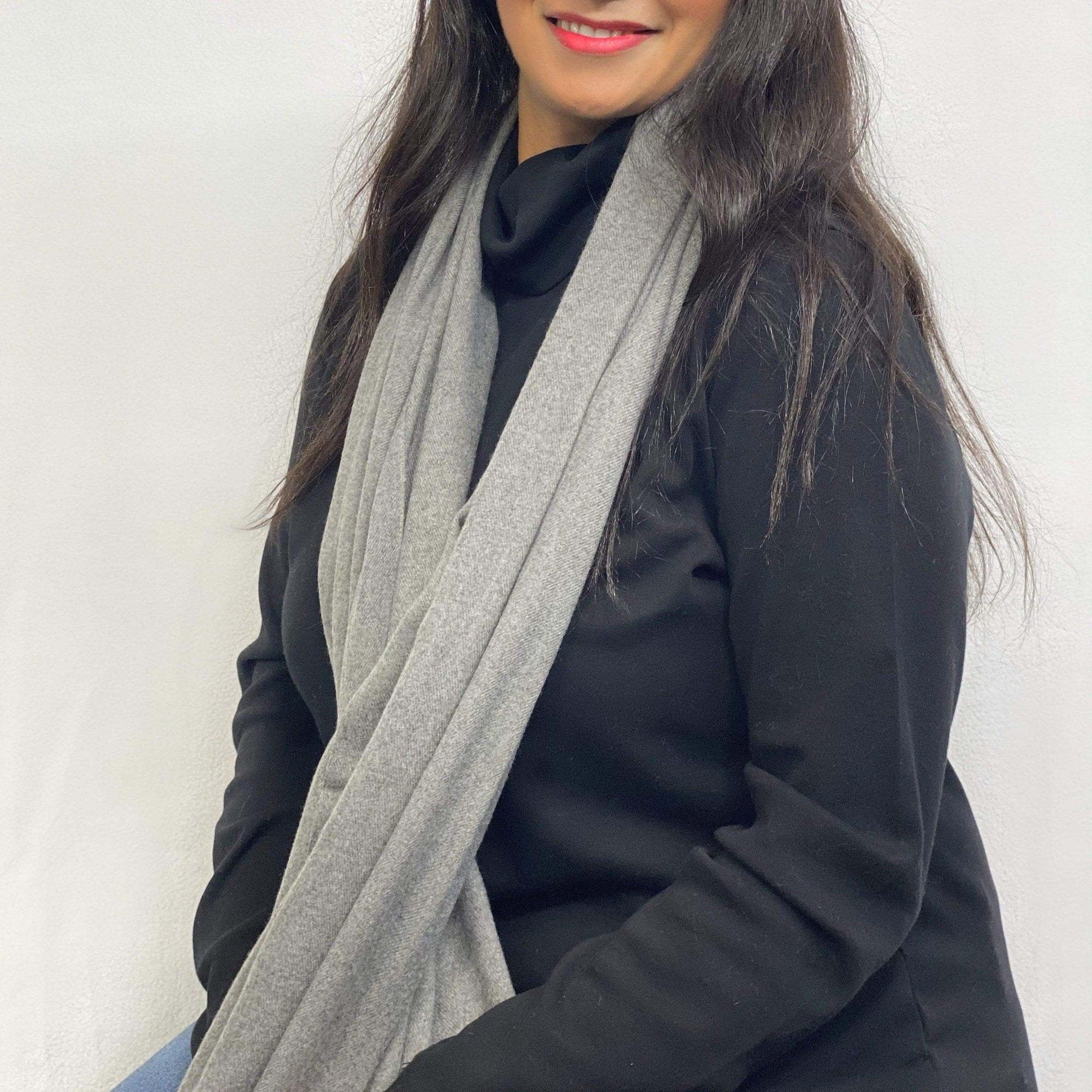 Ultra Soft Dark Grey Cashmere Scarf / Wrap / Shawl / Cover