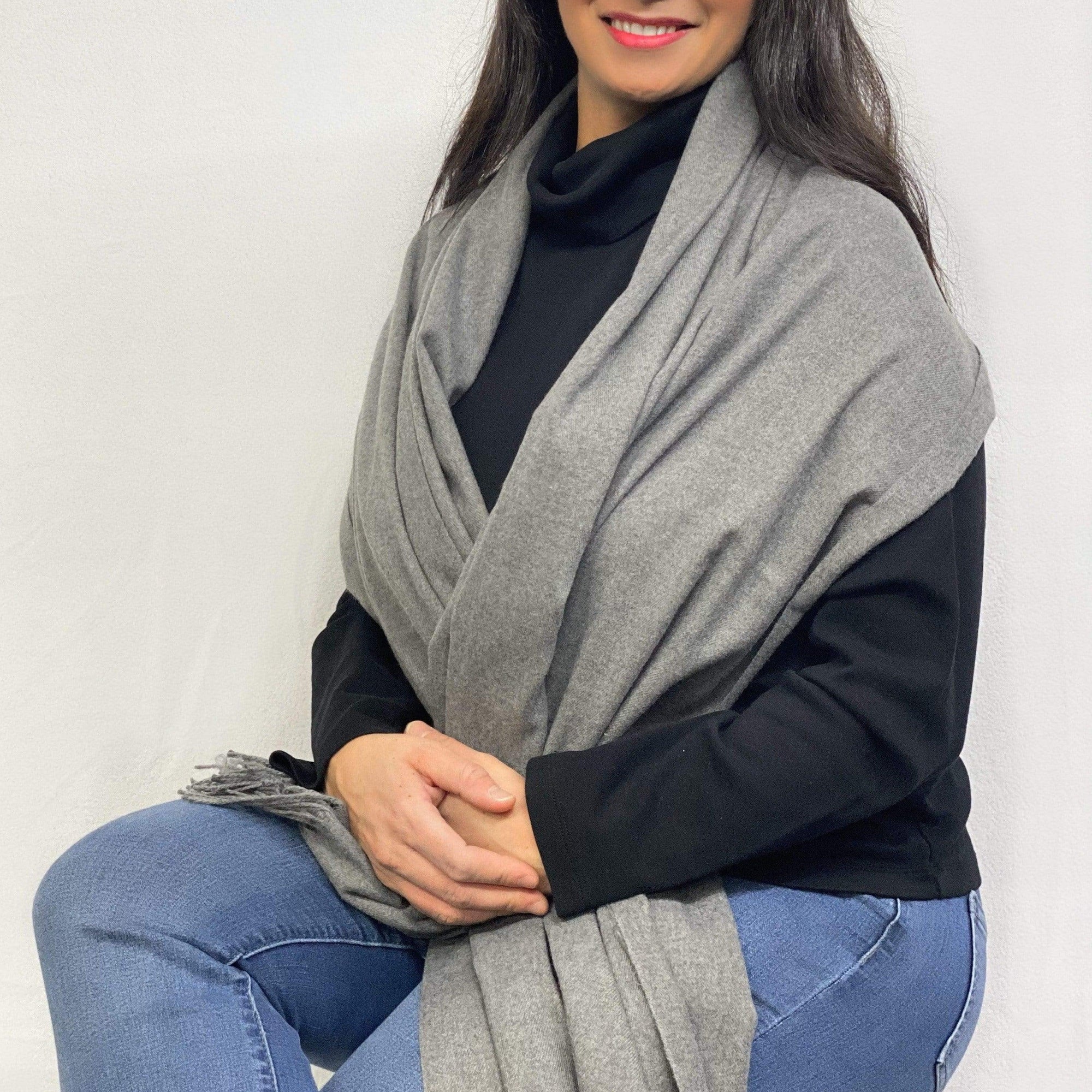 Ultra Soft Dark Grey Cashmere Scarf / Wrap / Shawl / Cover