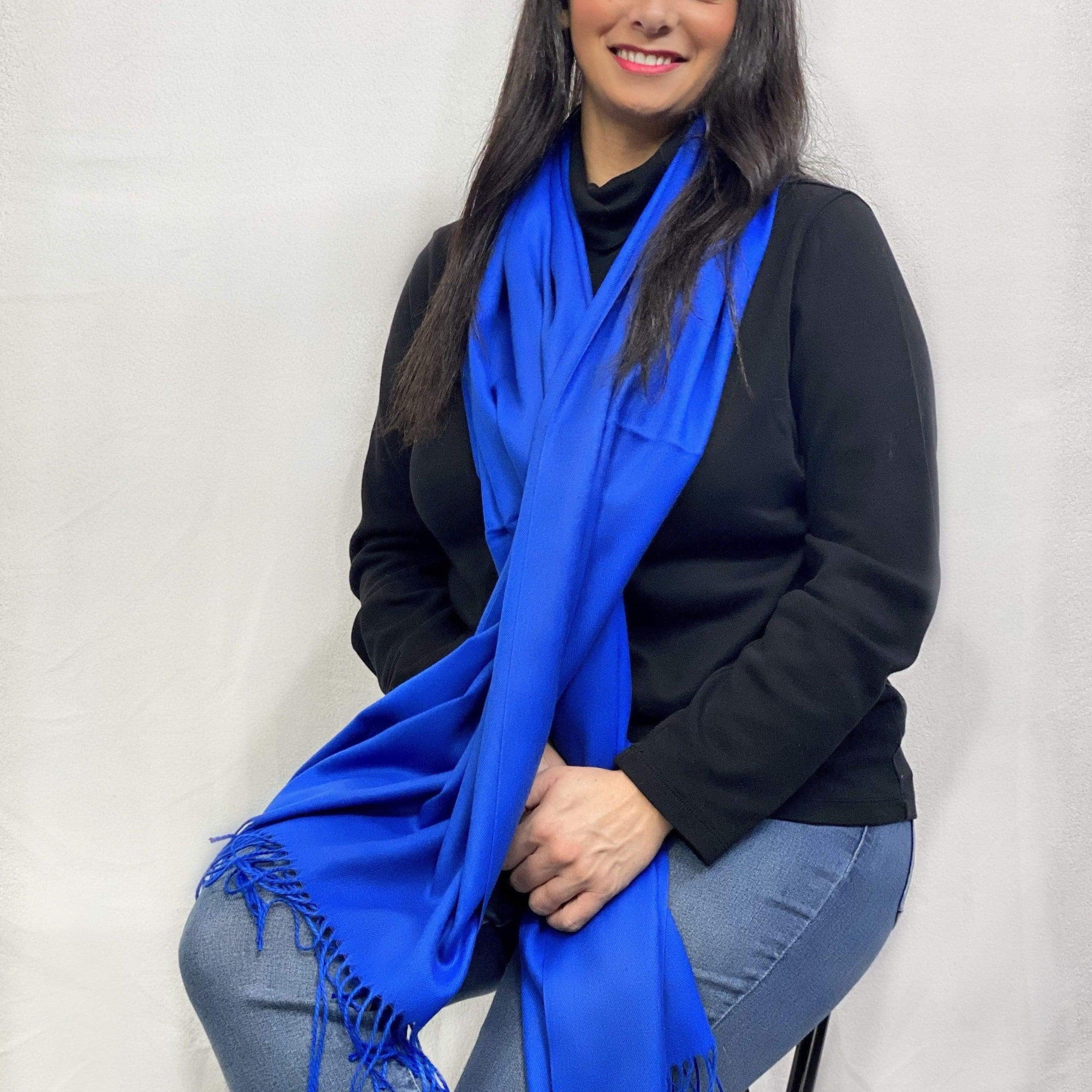 Ultra Soft Blue Cashmere Scarf / Wrap / Shawl / Cover