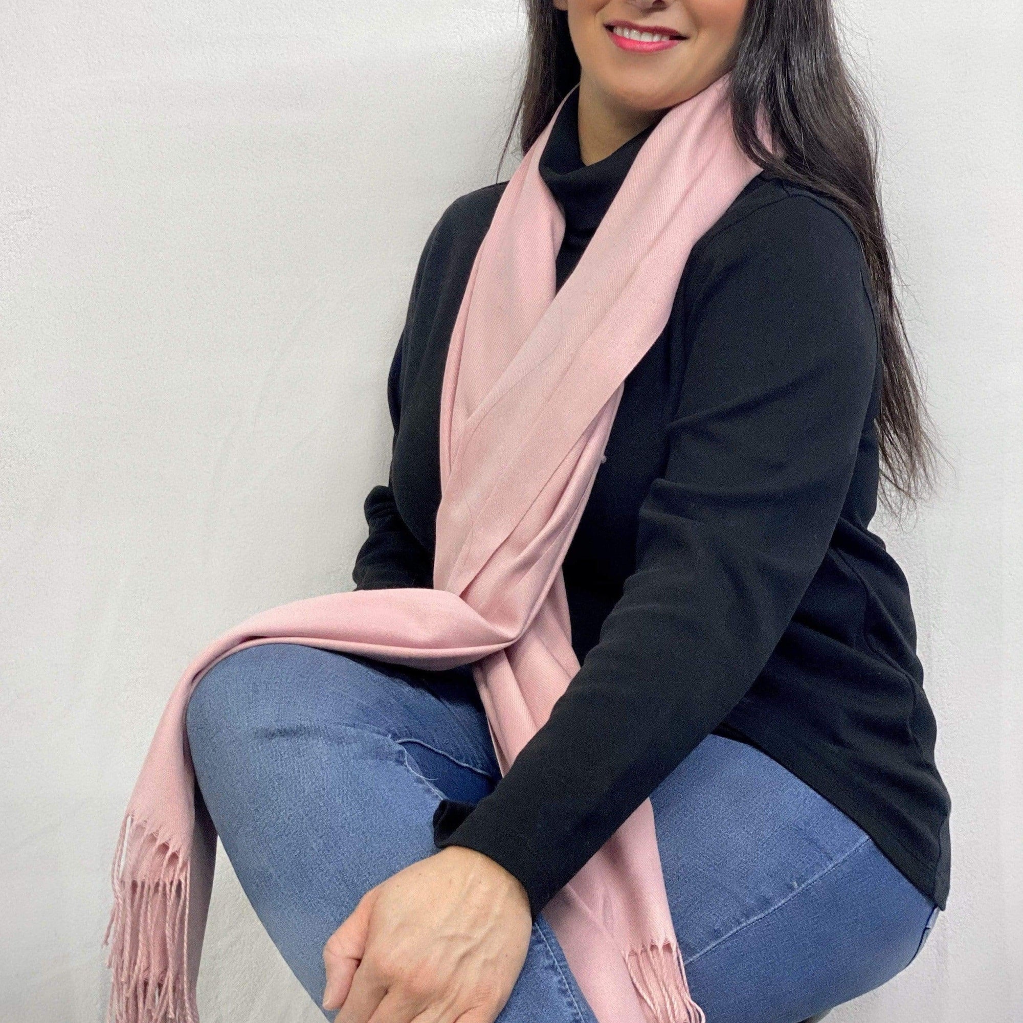 Ultra Soft Rose Cashmere Scarf / Wrap / Shawl / Cover