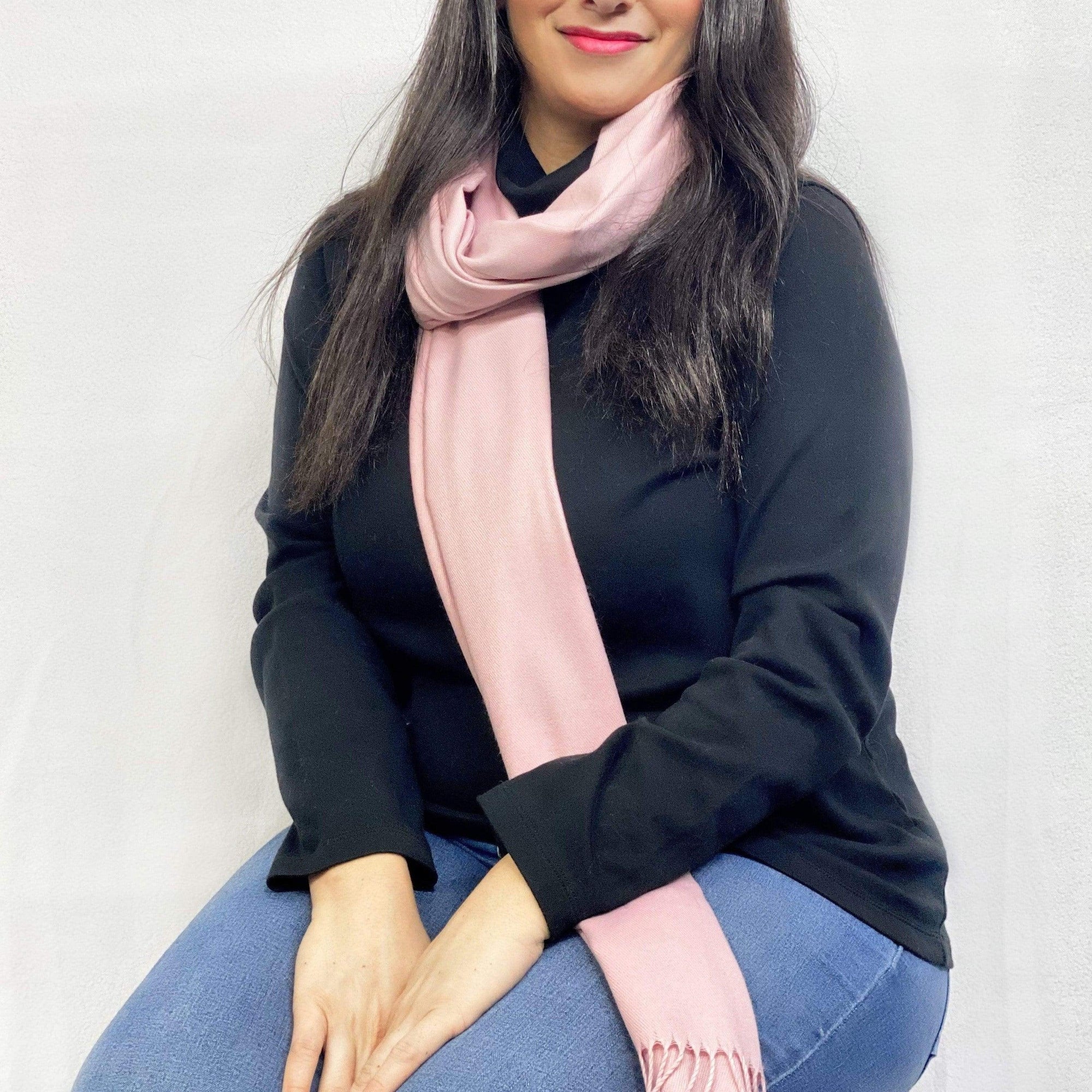Ultra Soft Rose Cashmere Scarf / Wrap / Shawl / Cover