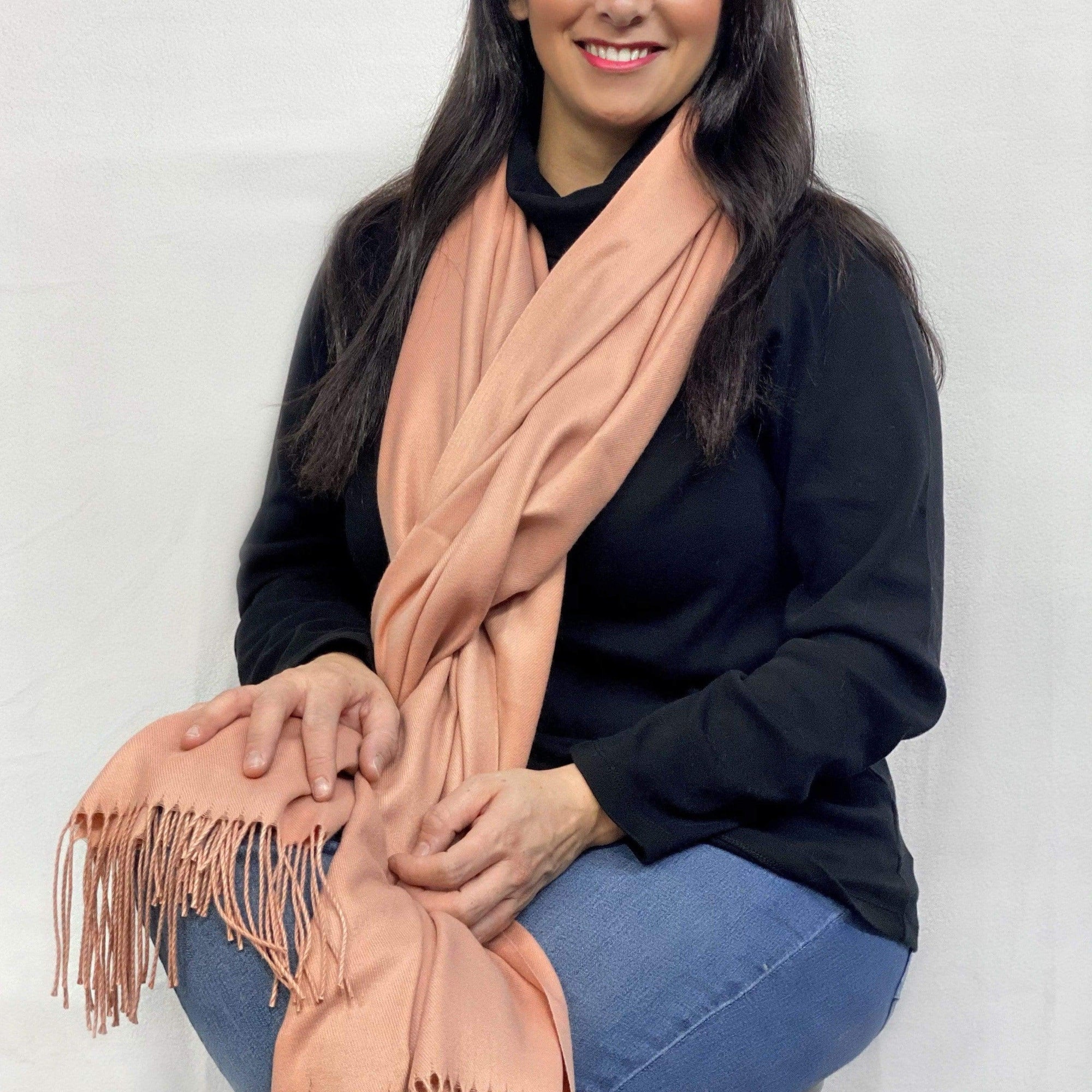 Ultra Soft Peach Cashmere Scarf / Wrap / Shawl / Cover