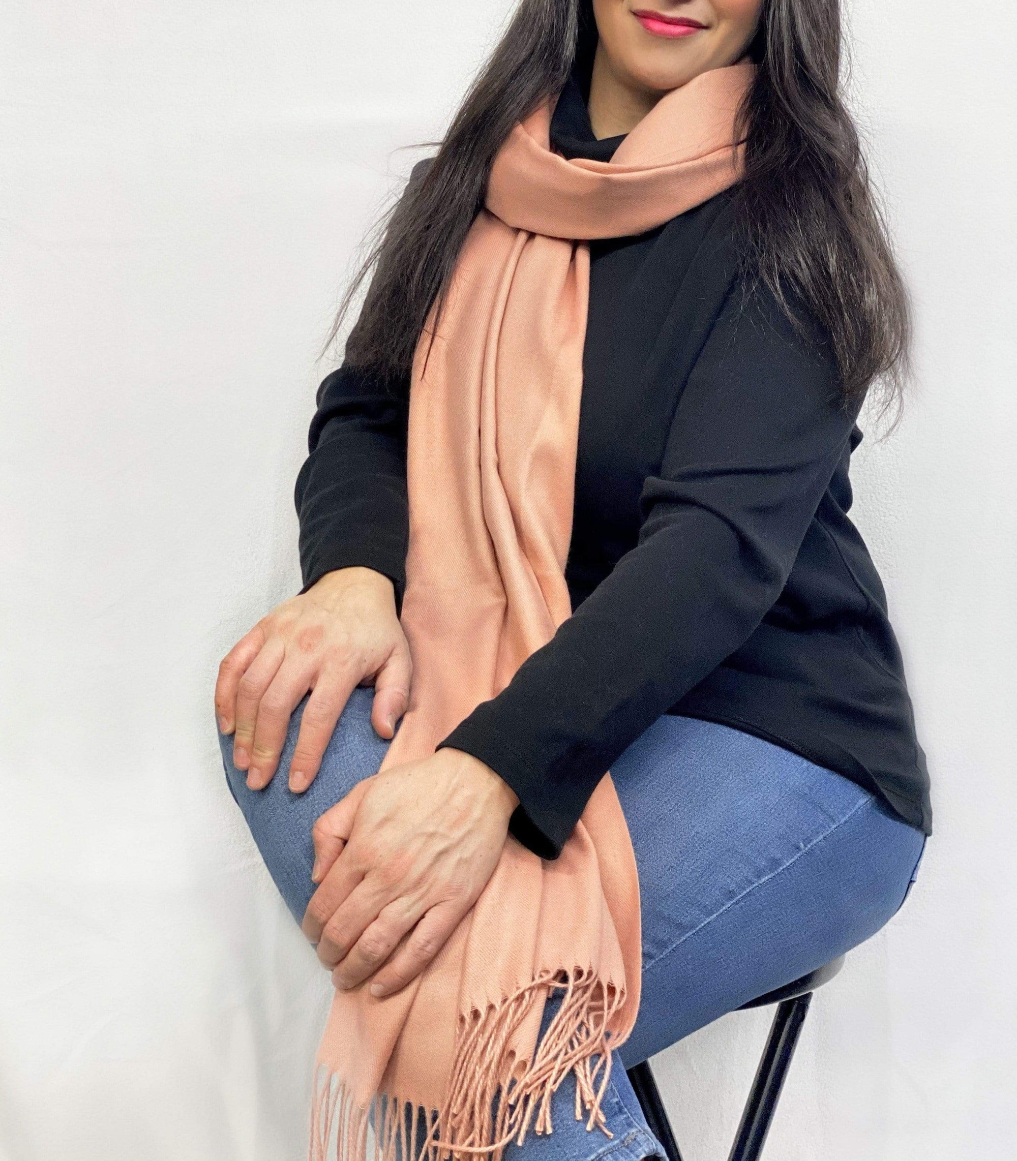 Ultra Soft Peach Cashmere Scarf / Wrap / Shawl / Cover