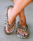 Leopard Thick Sole Flip Flops