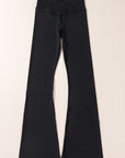 Solid V-Shape High Waist Flared Leggings