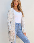 Ailany Confetti Rib Knit Long Sleeve Cardigan
