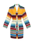Mustard Serape Women's Belted Satin Feel Dressing Lounge Robe