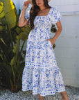 Lea Floral Square Neck Maxi Dress