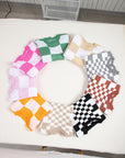 Checker Bishop Sleeve Sweater