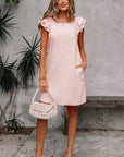 Bow Back Flutter Sleeve Mini Dress
