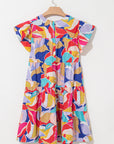 Skye Ruffled Flutter Sleeve Tiered Mini Dress