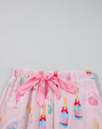 Christmas Wine Glass Bow Knot Pajama Set