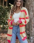 Josephine Stripe Long Knitted Cardigan