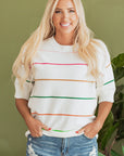 Joanna Striped Drop Shoulder Sweater