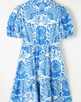 Floral Ruffle Half Buttoned Dress