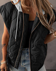 Harlow Quilted Hooded Zip Up Puffer Vest