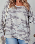 Plus Size Camouflage Crewneck Sweatshirt