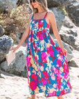 Goldie Floral High Waist Sleeveless Flared Long Dress