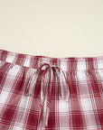 Plaid Shirt and Shorts Lounge Set