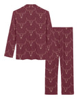 Burgandy Longhorn Women's Western Pajama Set