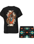 Rodeo Bronc Women's Western Top and Short Pajama Set