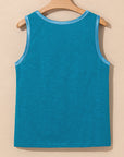 Metallic Contrast Trim Tank Top