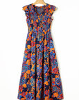 Kamari Boho Floral V Neck Ruffle Tiered Long Dress