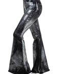 Metallic Bell Bottom Jean in Black- Inseam 30