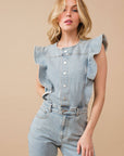 Ruffle Bell Bottom Jumpsuit