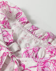 Floral Ruffle Sleeve V-Neck Blouse
