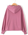 Kate Fleece Lined Half Zipper Kangaroo Pockets Loose Hoodie