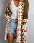 Aztec Geometric Open Front Cardigan