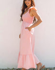 Ashlyn Flutter Sleeve Smocked Bodice Maxi Dress