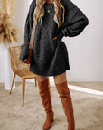 Cable Knit Drop Shoulder Sweater Dress