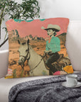 Baha Ranch Retro Pop Western Ride Cowgirl Pillow Case Made in America