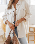Rosalie Textured Flap Pocket Buttoned Shacket