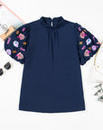 Maddison Shellfish Coral Embroidery Blouse