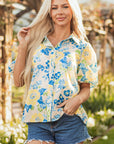 Claira Floral Puff Short Sleeve Blouse