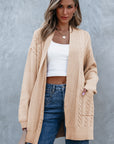 Jade Oversize Chunky Cable Knit Midi-length Cardigan