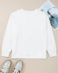 Plus Size Bow Drop Shoulder Sweatshirt